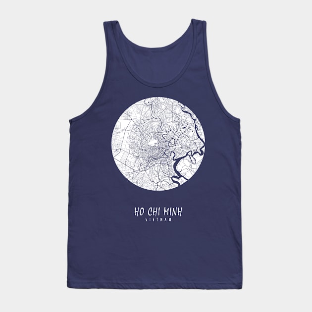 Ho Chi Minh, Vietnam City Map - Full Moon Tank Top by deMAP Studio